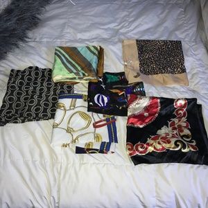 Collection of 11 Square Silk Scarves & 2 Bandanas